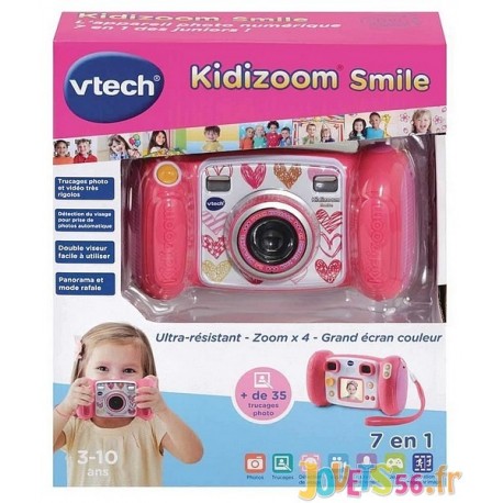 KIDIZOOM SMILE ROSE APPAREIL PHOTO-LiloJouets-Magasins jeux et jouets dans Morbihan en Bretagne