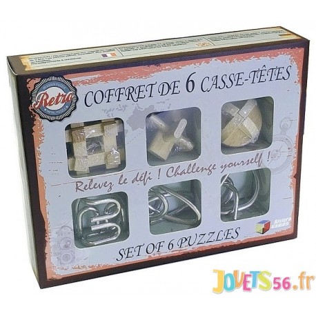 COFFRET RETRO 6 CASSE TETES BOIS ET METAL-LiloJouets-Magasins jeux et jouets dans Morbihan en Bretagne