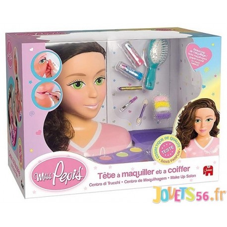 TÊTE À COIFFER ET À MAQUILLER AVEC ACCESSOIRES 33 CM - MISS