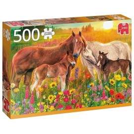 PUZZLE CHEVAUX DANS LA PRAIRIE 500 PIECES-LiloJouets-Magasins jeux et jouets dans Morbihan en Bretagne