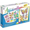 AQUARELLUM JUNIOR PAPILLONS ET FLEURS - 4 TABLEAUX 18X25CM ET 5 COULEURS