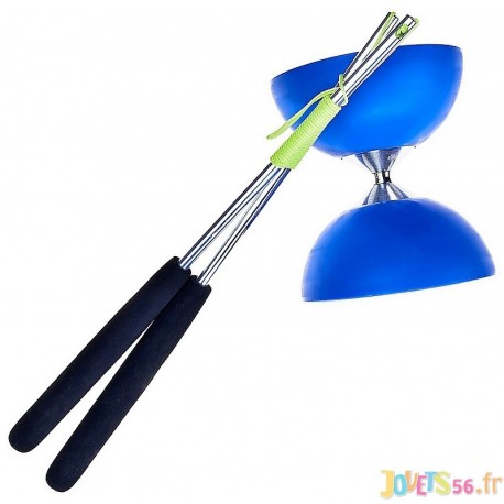 DIABOLO BLEU AVEC BAGUETTES ALU ACROBAT 105-LiloJouets-Morbihan-Bretagne