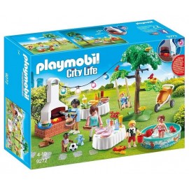 9272 FAMILLE ET BARBECUE ESTIVAL PLAYMOBIL CITY LIFE-LiloJouets-Morbihan-Bretagne