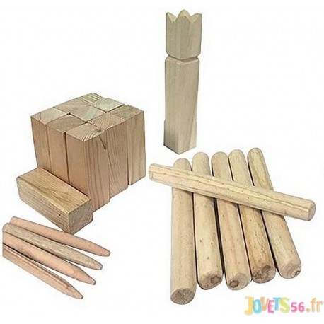 JEU DE QUILLES VIKING BOIS FILET KUBB-LiloJouets-Morbihan-Bretagne