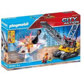 70442 DRAGLINE AVEC MUR DE CONSTRUSTION PLAYMOBIL CITY ACTION-LiloJouets-Morbihan-Bretagne