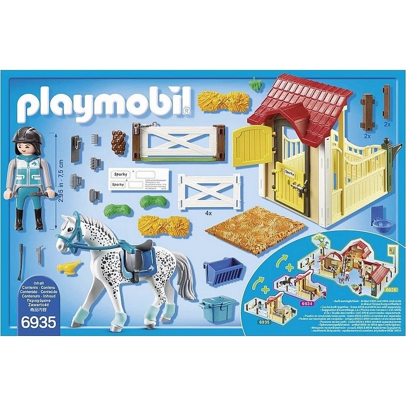 6935 box avec cavaliere et cheval playmobil country 