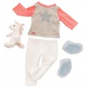 VETEMENTS ENSEMBLE PYJAMA LICORNE POUR POUPEE 46CM