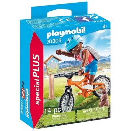 70303 CYCLISTE AVEC MARMOTTE PLAYMOBIL SPECIAL PLUS-LiloJouets-Morbihan-Bretagne