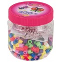 POT ROSE 400 PERLES MAXI HAMA AVEC 2 PLAQUES