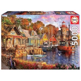 PUZZLE COUCHER SOLEIL SUR PORT 5000 PIECES-LiloJouets-Morbihan-Bretagne