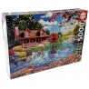 PUZZLE CHALET AU BORD DU LAC 5000 PIECES-LiloJouets-Morbihan-Bretagne