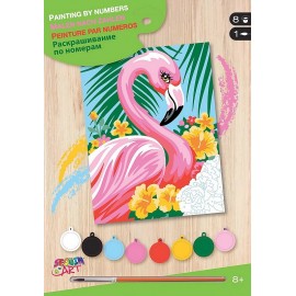 TABLEAU FLAMANT ROSE 23X30CM PEINTURE PAR NUMEROS DEBUTANT-LiloJouets-Morbihan-Bretagne