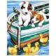 Tableau chiots curieux 23x30cm peinture par numeros debutant-lilojouets-morbihan-bretagne