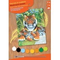 TABLEAU TIGRES 23X30CM PEINTURE PAR NUMEROS DEBUTANT