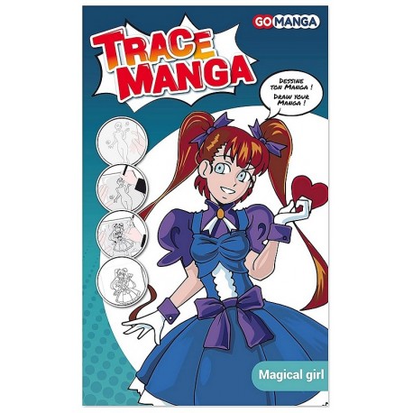 TRACE MANGA MAGICAL GIRL 2 POCHOIRS 30X21CM-LiloJouets-Morbihan-Bretagne