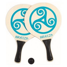 2 RAQUETTES BEACH BALL BREIZH TRISKEL BRETAGNE EN BOIS ASST-LiloJouets-Morbihan-Bretagne