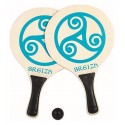 PACK 2 RAQUETTES BEACH BALL BREIZH EN BOIS - TRISKEL BRETAGNE ASST