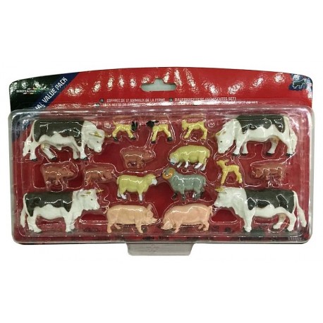 COFFRET 17 FIGURINES ANIMAUX DE LA FERME-LiloJouets-Morbihan-Bretagne