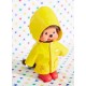 Peluche monchhichi 20cm avec cire jaune bottes rouges-lilojouets-morbihan-bretagne