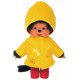 Peluche monchhichi 20cm avec cire jaune bottes rouges-lilojouets-morbihan-bretagne