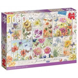 PUZZLE TIMBRES DE FLEURS 1000 PIECES PREMIUM QUALITY JUMBO-LiloJouets-Morbihan-Bretagne