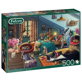 PUZZLE CHATS DANS LE GRENIER 500 PIECES FALCON-LiloJouets-Morbihan-Bretagne