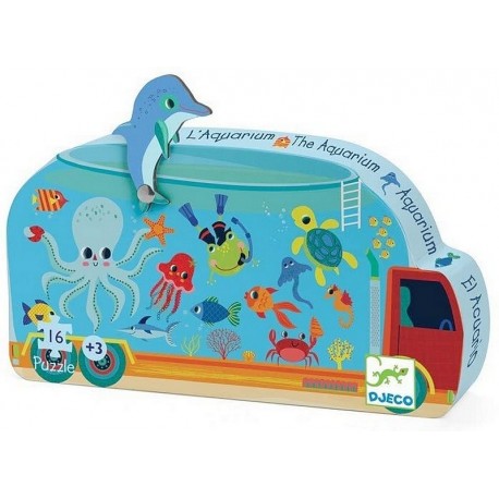 PUZZLE AQUARIUM 16 PIECES BOITE SILHOUETTE-LiloJouets-Morbihan-Bretagne