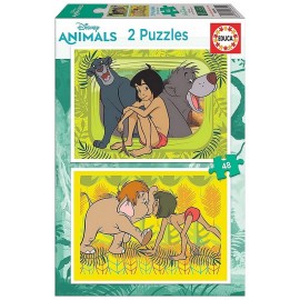 PUZZLE LIVRE DE LA JUNGLE 2X48 PIECES-LiloJouets-Morbihan-Bretagne