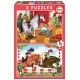 Puzzle dessins chevaux 2x48 pieces-lilojouets-morbihan-bretagne