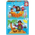 PUZZLES DESSINS PIRATES 2X20 PIECES