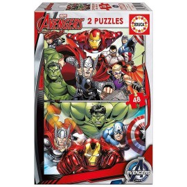 PUZZLE SUPER HEROS AVENGERS 2X48 PIECES-LiloJouets-Morbihan-Bretagne