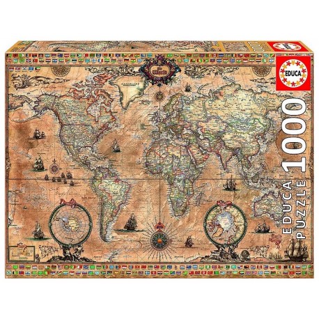 PUZZLE MAPPEMONDE 1000 PIECES-LiloJouets-Morbihan-Bretagne