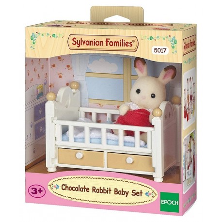 BEBE LAPIN ET LIT SYLVANIAN FAMILIES-LiloJouets-Morbihan-Bretagne