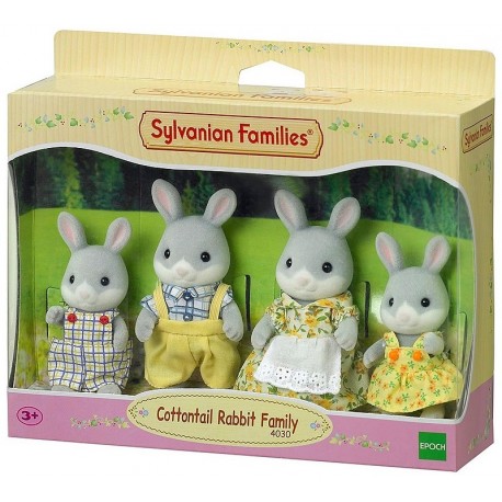 FAMILLE LAPIN GRIS SYLVANIAN FAMILIES-LiloJouets-Morbihan-Bretagne