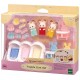 Bebes triples lapin chocolat et accessoires sylvanian families-lilojouets-morbihan-bretagne