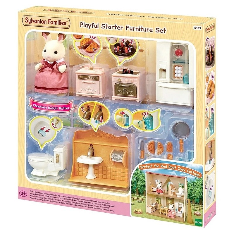 Le set d'ameublement pour cosy cottage et maman lapin chocolat Sylvanian  Families - Acheter sur la Boutique Officielle 5449