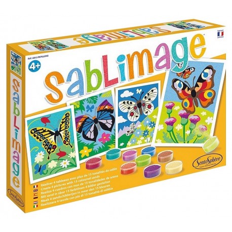 SABLIMAGE PAPILLONS COFFRET 4 TABLEAUX 25X18CM-LiloJouets-Morbihan-Bretagne