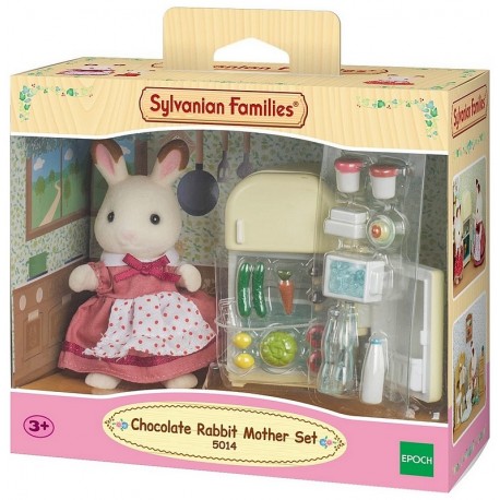 MAMAN LAPIN CHOCOLAT ET REFRIGERATEUR SYLVANIAN FAMILIES-LiloJouets-Morbihan-Bretagne