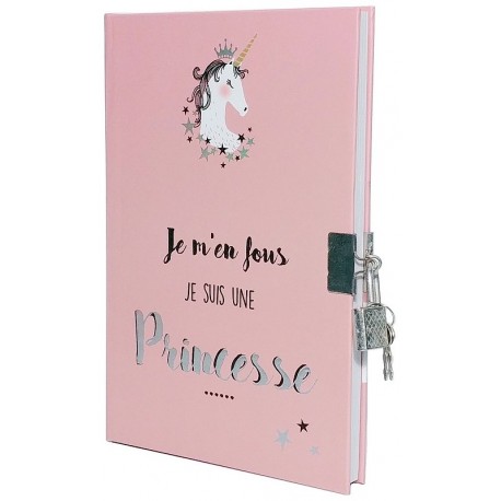 Journal intime licorne princesse avec cadenas