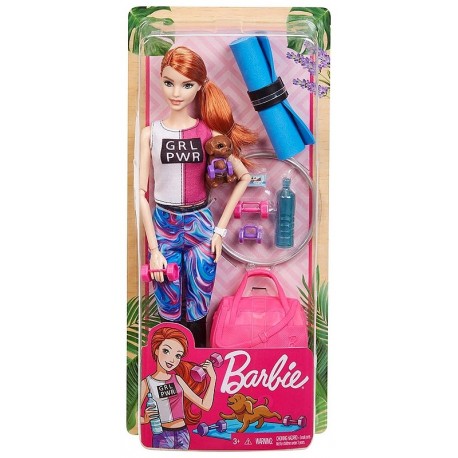 POUPEE BARBIE 30CM SPORTS AVEC CHIOT ET ACCESSOIRES BIEN-ETRE-LiloJouets-Morbihan-Bretagne