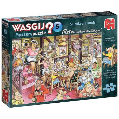 PUZZLE WASGIJ RETRO SUNDAY LUNCH 1000 PIECES MYSTERY PUZZLE N5-LiloJouets-Morbihan-Bretagne