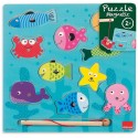 PUZZLE BOIS PECHE MAGNETIQUE 10 PIECES A ENCASTREMENT