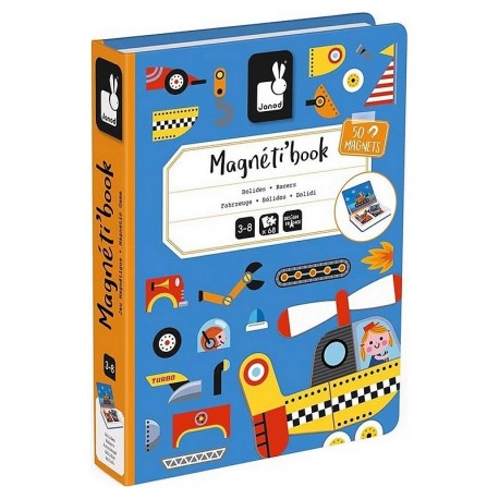 MAGNETIBOOK BOLIDES VEHICULES 50 MAGNETS-LiloJouets-Morbihan-Bretagne