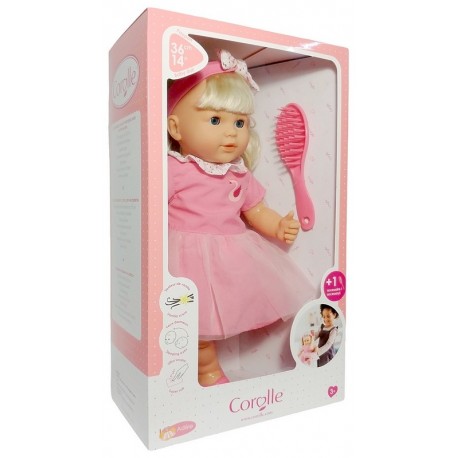 ADELE POUPEE 36CM BLONDE A COIFFER AVEC BROSSE-LiloJouets-Morbihan-Bretagne