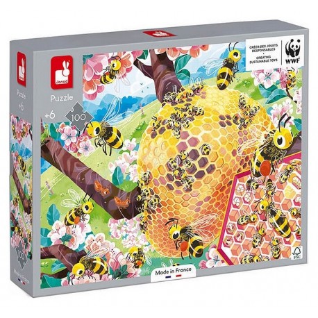 PUZZLE LA VIE DES ABEILLES 100 PIECES WWF-LiloJouets-Morbihan-Bretagne