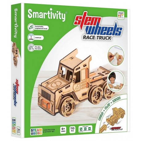 SMARTIVITY CAMION COURSE BOIS ROUES MOTRICES 144 PIECES-LiloJouets-Morbihan-Bretagne
