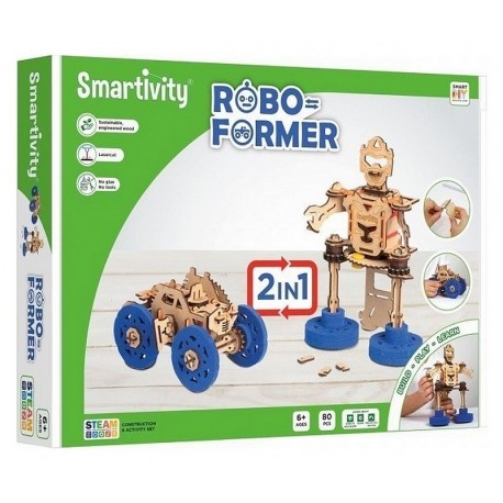 SMARTIVITY ROBOFORMER BOIS 2EN1 83 PIECES-LiloJouets-Morbihan-Bretagne