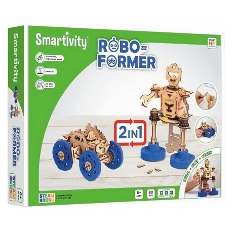 SMARTIVITY ROBOFORMER BOIS 2EN1 83 PIECES-LiloJouets-Morbihan-Bretagne