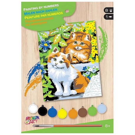 TABLEAU CHATS COQUINS 23X30CM PEINTURE PAR NUMEROS DEBUTANT-LiloJouets-Morbihan-Bretagne