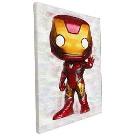 DECO POP IRON MAN GAUCHE TENDU TOILE 40X30CM SUR CHASSIS BOIS-LiloJouets-Morbihan-Bretagne